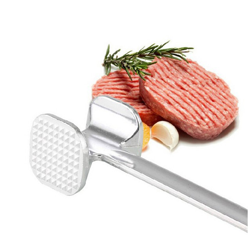 1pcs Meat Hammer Tenderizer Beaf Steak Mallet Beef Pounder Chicken Beater Aluminum Alloy Beater Kitchen Tool 2 Sides: Default Title