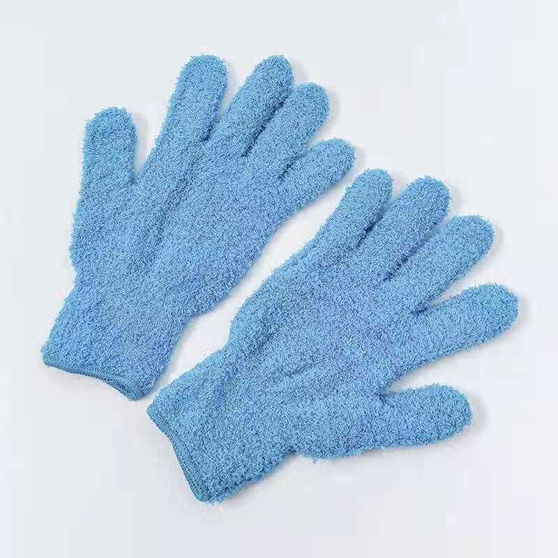 Microfiber Afstoffen Handschoenen Hoekjes Schoonmaak Handschoenen Gaten Afstoffen Handschoenen Voor Auto Wassen En Schoonmaken: Sky Blue