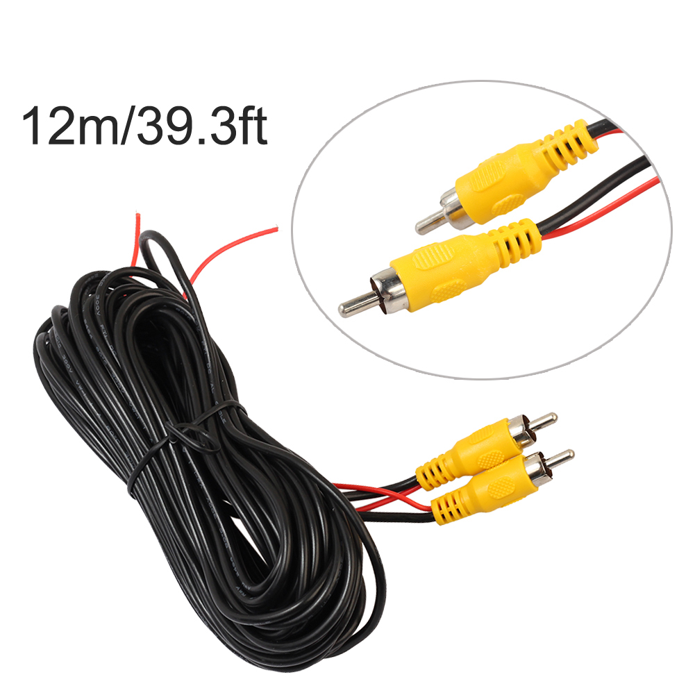 5/1PCS RCA Car Audio Cable Weatherproof RCA Male To Male Camera View Rear Video Cable with Detection Wire Auto Accessories
