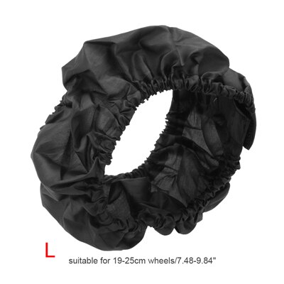 1pz di nylon Del Panno Del bambino Passeggino Ruote Copertura Elastico 12-25 centimetri di Diametro pianoforte anti Polvere/Acqua Carrozzina carrello Ruote Protegge La Copertura: nero L