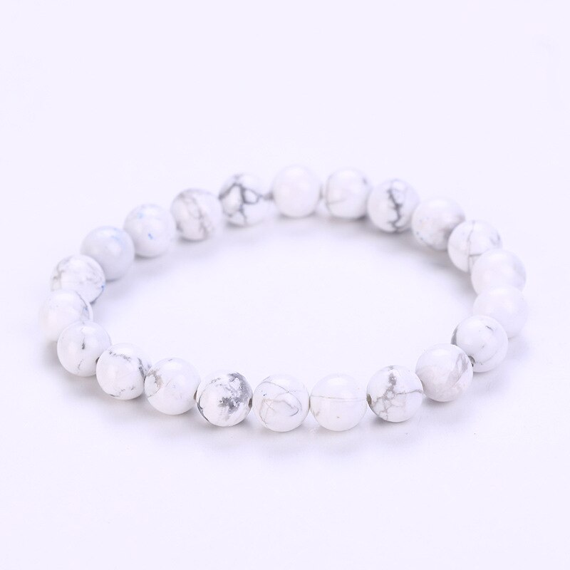 Natuurlijke Transfer Luck Purple Amethisten Bead Armband Chakra Yoga Vulkanische Steen 8mm Ronde Stenen Kralen Armbanden Voor Vrouwen: Howlite