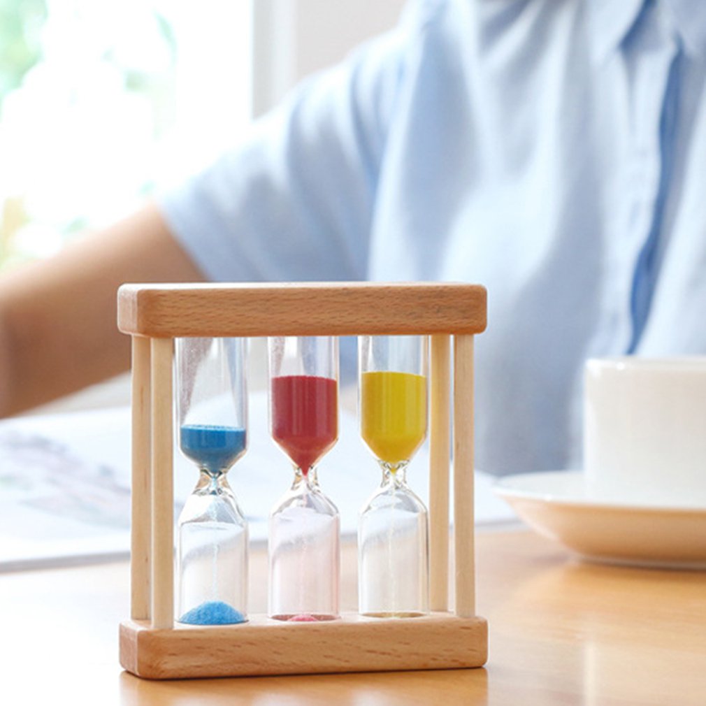 1/3/5 Minuut Houten Zand Glas Zandloper Timer Klok Home Decor Voor Childern Eenvoudige Stijl