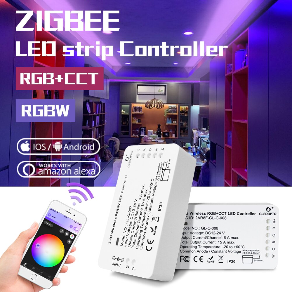 Zigbe RGBW RGBCCT Controller Max 270w Alexa Echo P... Vicedeal