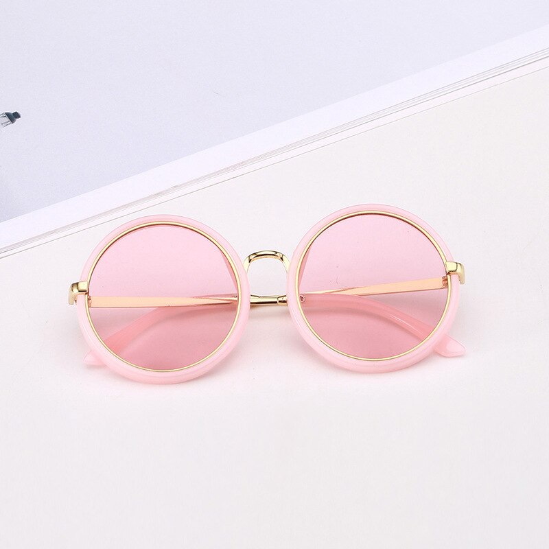 Zilead børn rundt stel solbrillemærke baby drenge piger sød solbrille metalplade retro vintage solbriller til børn: 4