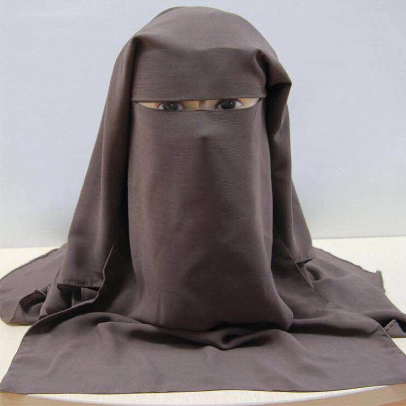 Foulard Bandana musulman, Turban islamique, 3 couches, Hijab, couleur unie, noir, couvre-chef, couvre-chef: Dark Coffee