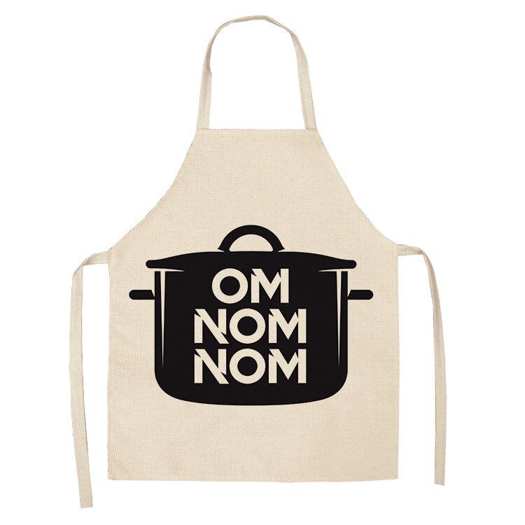 1pcs Kitchen cotton and linen aprons, monogrammed black and white patterned aprons, sleeveless aprons, cooking and baking tools: ILW-0002-04