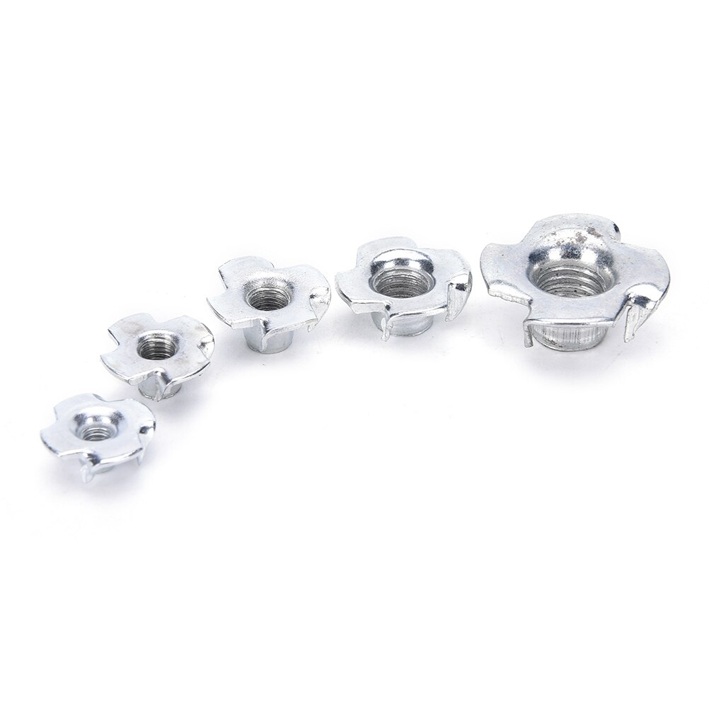 10 Pcs/Set M4 M5 M6 M8 Zinc Plated Four Claws Nut Speaker T-nut Blind Pronged Insert Tee Nut Furniture Hardware