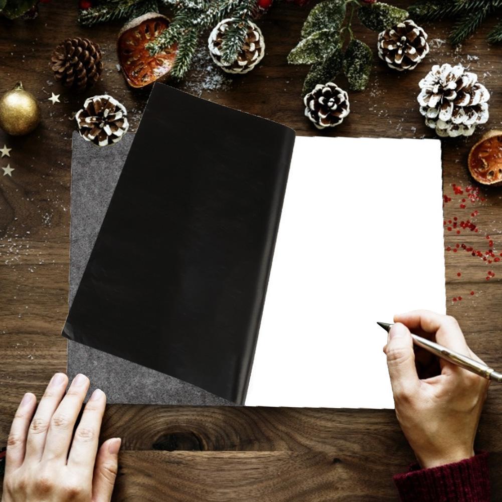 Carbon Paper, Black Graphite Transfer Tracing Paper Canvas 100 Sheetswith 5PCS Embossing Styluses Stylus Carbon Transfer Paper