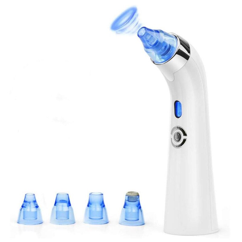 Facial Vacuum Blackhead Whitehead Remover Electric Face Nose Cleaner T Zone Pore Acne Pimple Removal Skin Care Beauty Clean Tool: Blue
