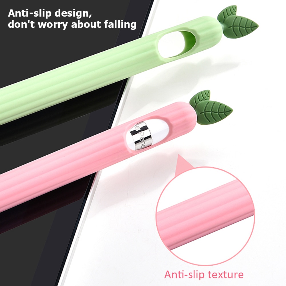 Soft Carrot Silicone For Apple Pencil 1 2 Case Compatible For Tablet Touch Pen Stylus Protective Sleeve Cover Coque Anti Lost