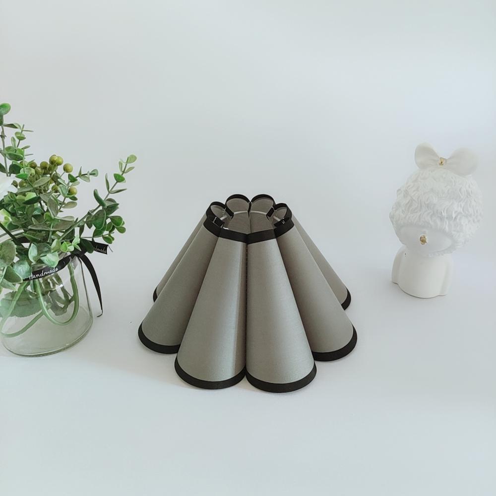 Parmi nous Xianfan – abat-jour en tissu japonais, abat-jour en PVC pour lampes de bureau E14 E27, abat-jour en pétales pour plafonnier: GRIS