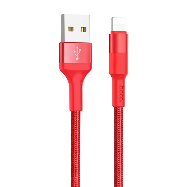Kabel USB robić ładowarki HOCO robić iphone'a X 8 szybki kabel robić ładowania danych USB robić iphone'a 7 plus SE 6 6s 5 5s IOS 11 8-pinowy przewód adaptera nowość: czerwony