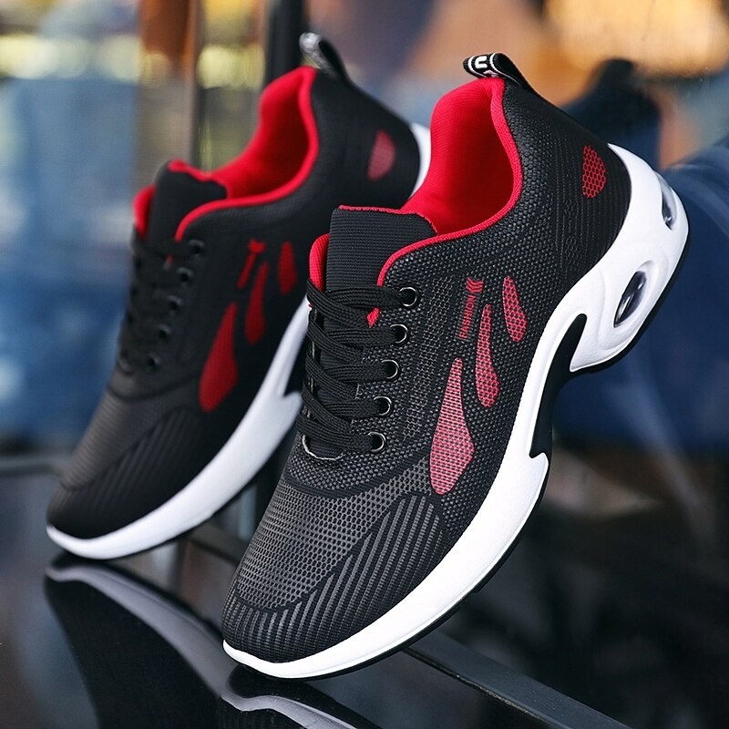 Air skor herr herr skor vinter herr fritidsskor svarta sneakers herr andas snörning non-läder fritidsskor