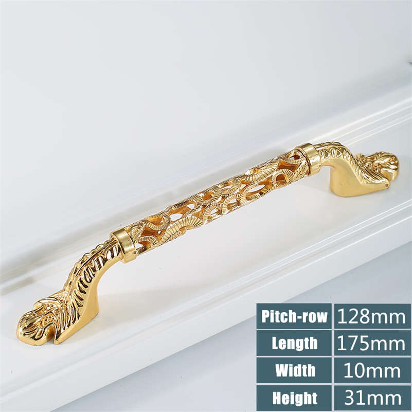 Tirador dorado para cajón de cocina, pomo para puerta de armario, decoración del hogar: 2