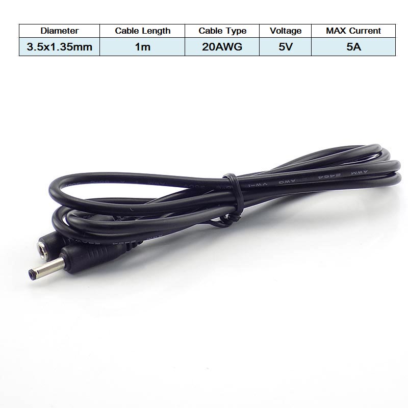 DC Vrouw naar Man Verlengsnoer 5V 2A 3.5x1.35mm/12V 5A 5.5x2.1mm Plug Jack Connector Kabel Voeding Adapter Lijn: Grey