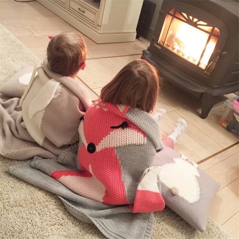 luft tilstand quilt kanin rev strikket baby tegneserie dyr teppe sofa barnevogn dekker låve nyfødt sengetøy swaddle dekk