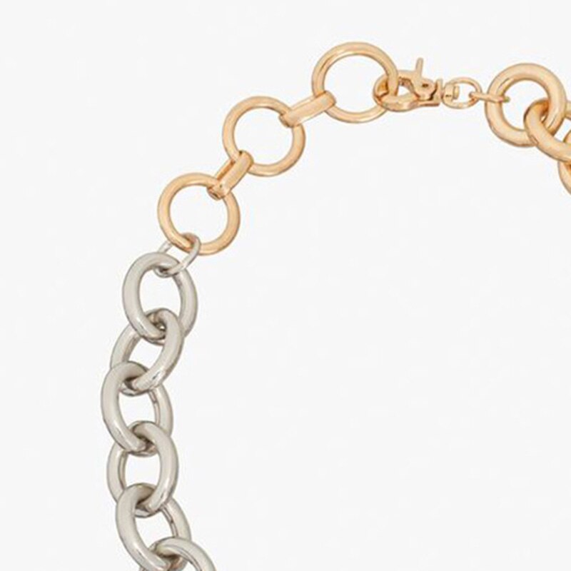 ZA Vintage Gold Metal Gothic Women Chain Necklace Luxury Hyperbole Party Choker Necklace Jewelry