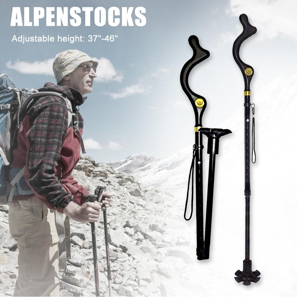 Walking Cane Sticks Portable Lightweight Adjustable Self-Standing Hand Walking Stick Folding Cane For Men Women Hiking Camping