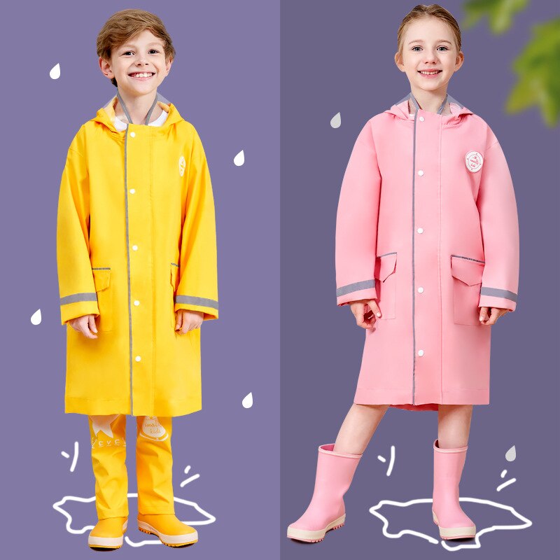 Elementary School Children Rain Coat Kids Macarons Child Rain Suit Waterproof and Windproof Child Rain Cover Soft and Breathable