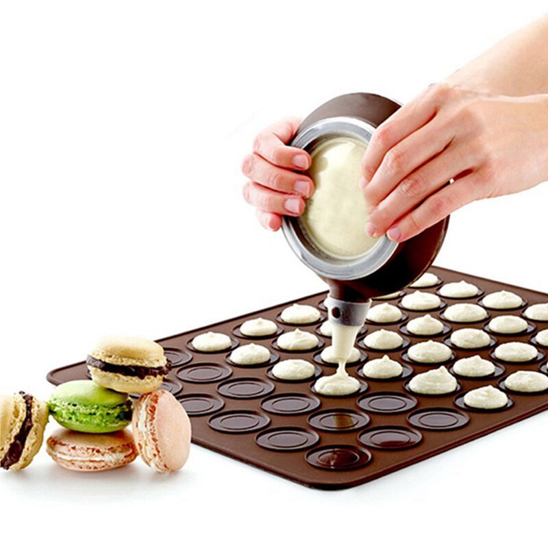 Siliconen Macaron Pastry Bakvorm Decorating Piping Pot Met 5Pcs Nozzles Macarons Decorateur Hittebestendige Bakken Tools