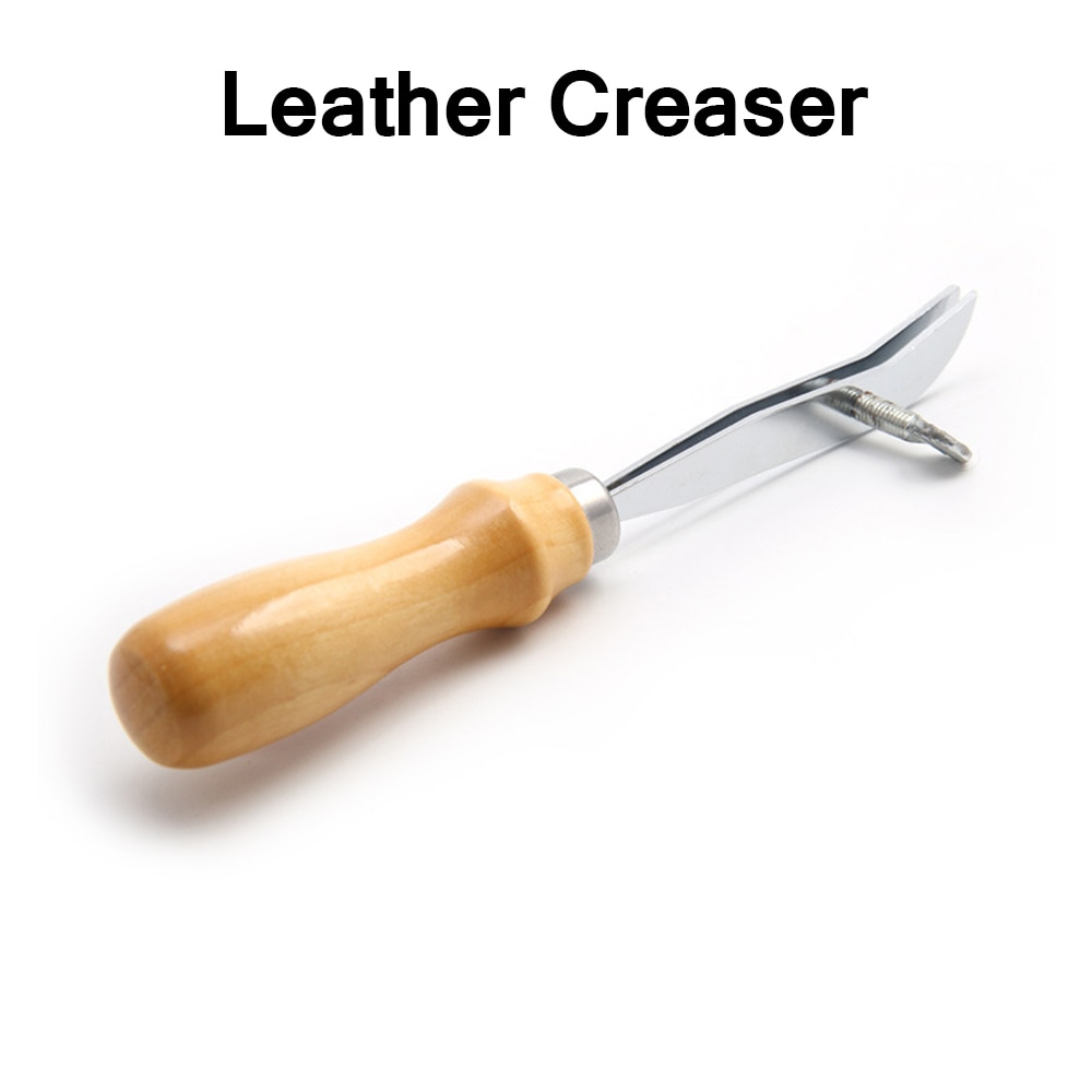 1 Uds. Borde de cuero ajustable Creaser Skiving Tool mango de madera DIY artesanal leatcraft herramientas de trabajo