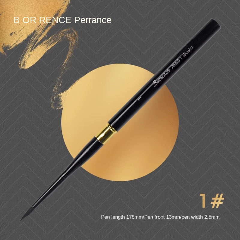 Borrence Artist Hand-Painting Drawing Brushes for Acrylic Gouache Watercolor Oil Painting Pen Nylon Hair Travel Hook Line Brush: Light Grey