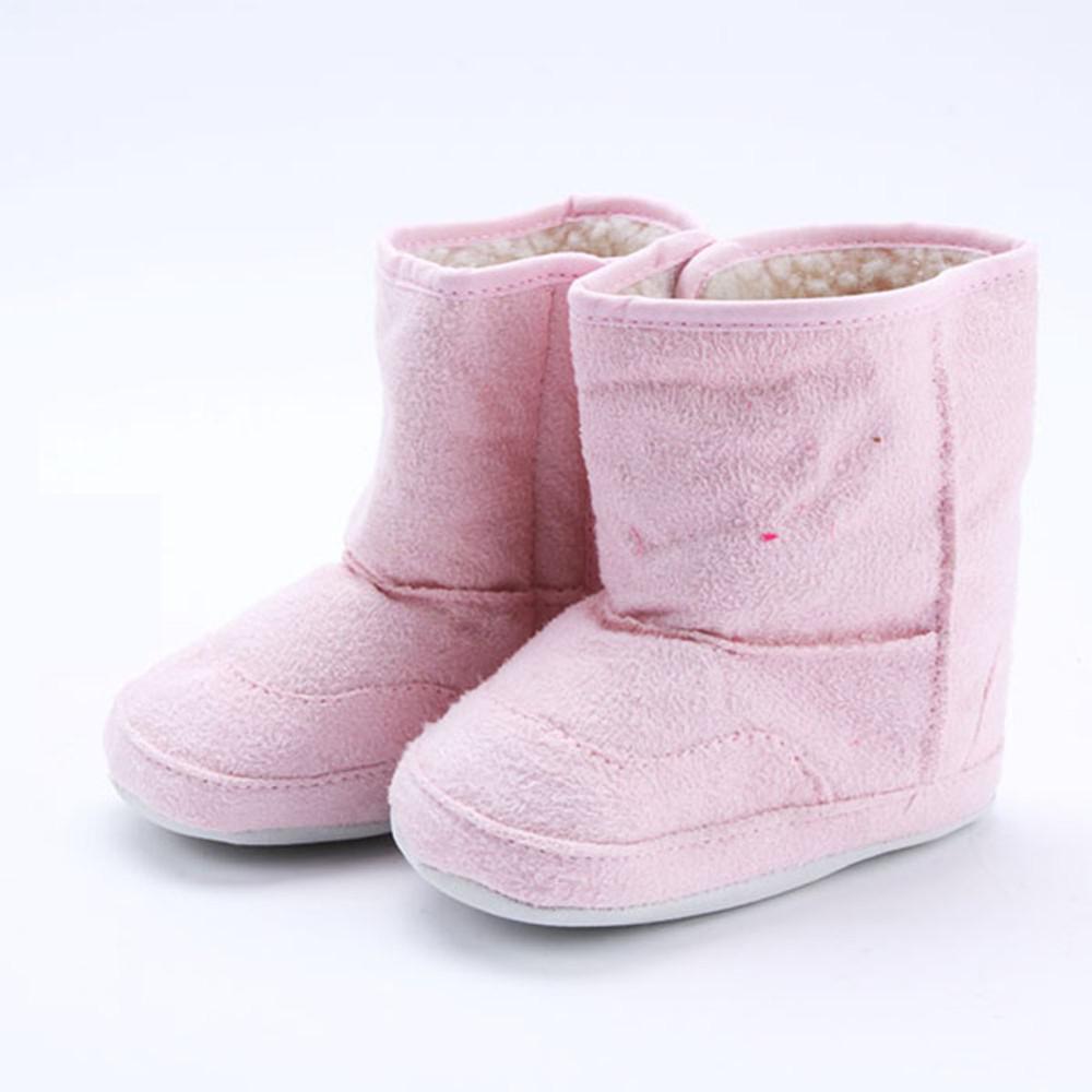 Varm vinter baby ankel sne støvler baby sko antiskid baby sko første rullator  xj030: Lyserød / 12-18 måneder