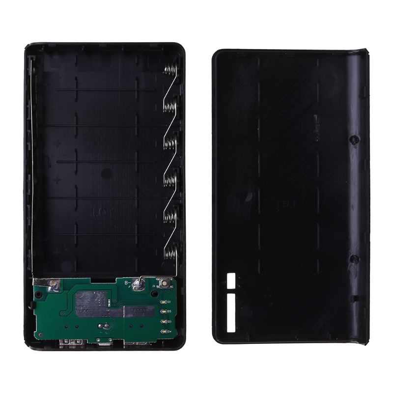 Dual USB Power Bank 6x 18650 Externe Backup Batterie Ladegerät Box Fall Für Telefon