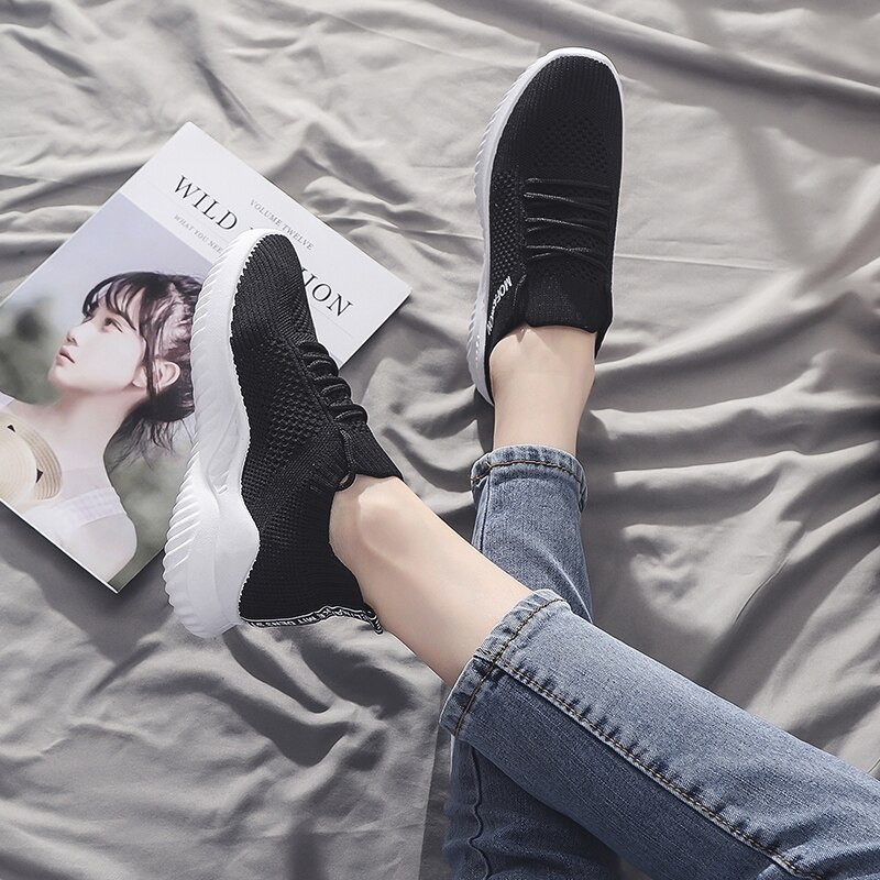 Damesneakers trend fritidssko blød bund lav damesko lette åndbare air mesh sko behagelige sko