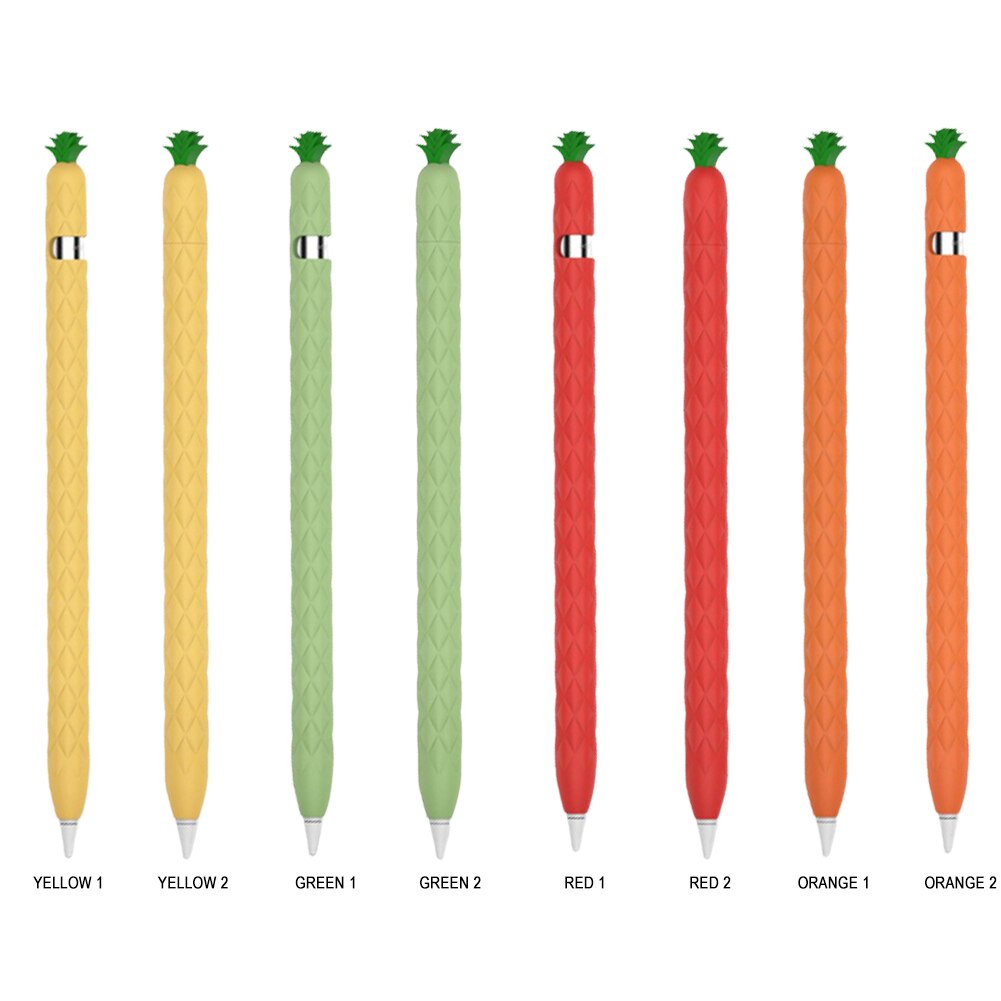 Soft Pineapple Silicone Sleeve For Apple Pencil 1 Pencil 2 Pencil Case Tablet Touch Stylus Pen Cover Cartoon Cute Pencil Pouch