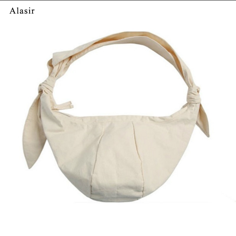 Alasir Korean Style Canvas Hobos Lace Bow Canvas Bag Crossbody Bag Women Recommended By Ins Bloggers Underarm Package