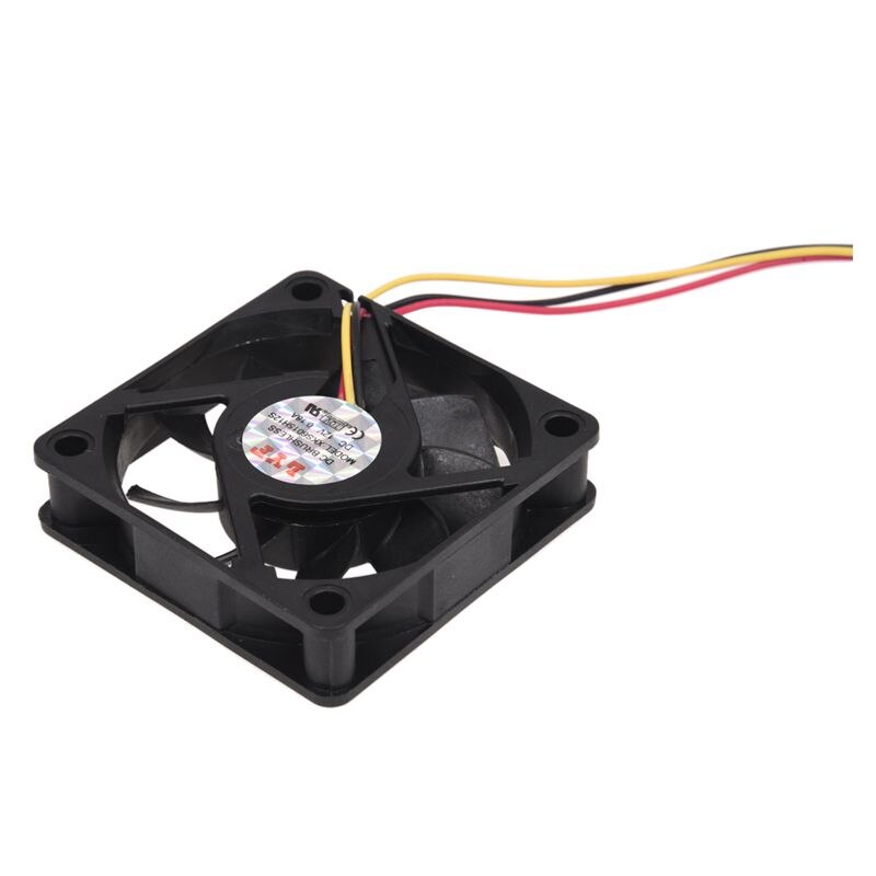 DC 12V 0.2A Zwart Plastic 3 Pin Connector PC Computer Case Cooling Fan 60x60mm