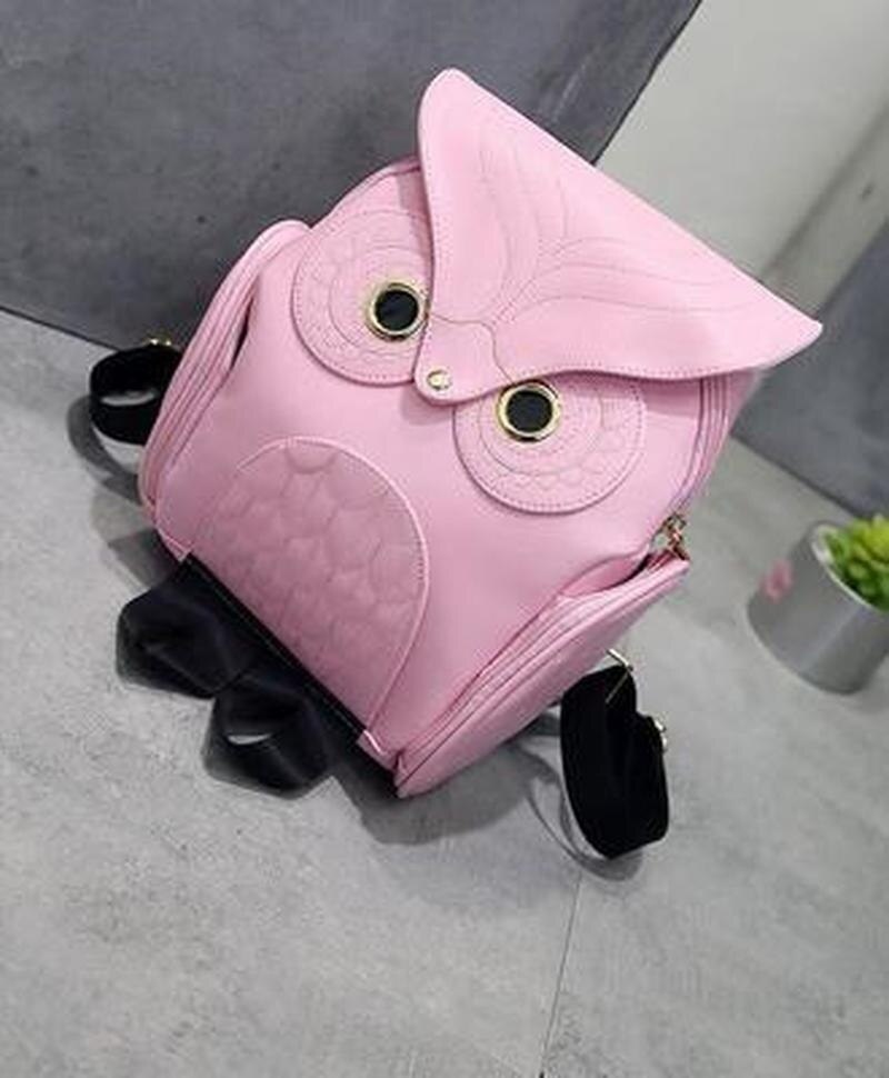 Uil Vorm Reliëf Schouder Rugzak Tassen Satchel Reistas Mode Vrouwen Pu Rugzak Toevallige: Roze