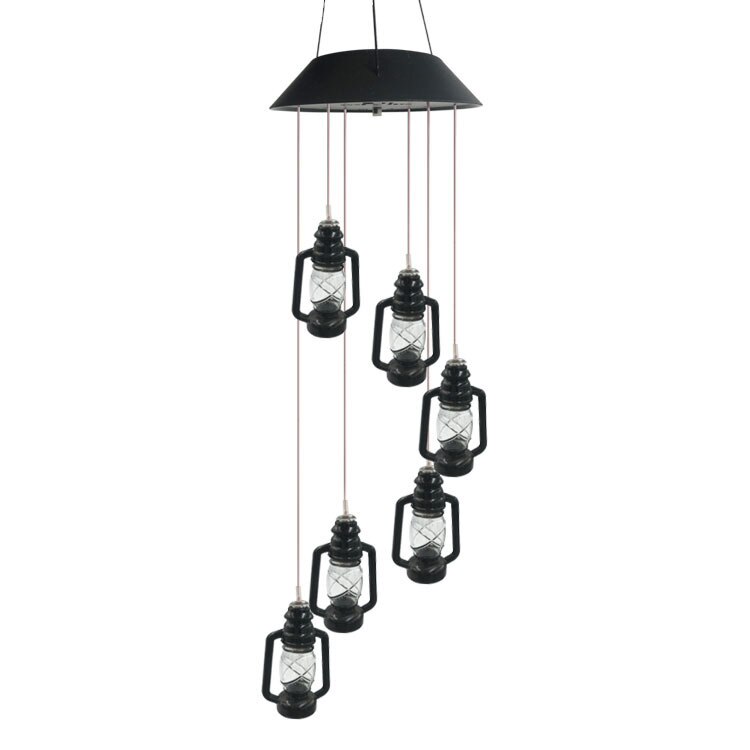 14 Style Solar Wood Squirrel Unicorn Star Wind Chime Color Changing Solar LED String Lights Outdoor Mobile Hanging Patio Light: Kerosene lamp