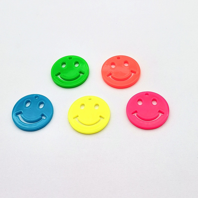 ! 15/25mm 100pcs Neon effect Smiley shape Charm for Ear DIY Making parts,Jewelry Accessories Findings & Component