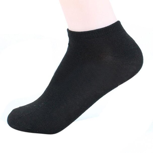 Stilfuld kvinde 1 par bomuldsblanding elastiske sokker varm vinter kvinder ankel længde kort sok til dame piger sox @c: Sort