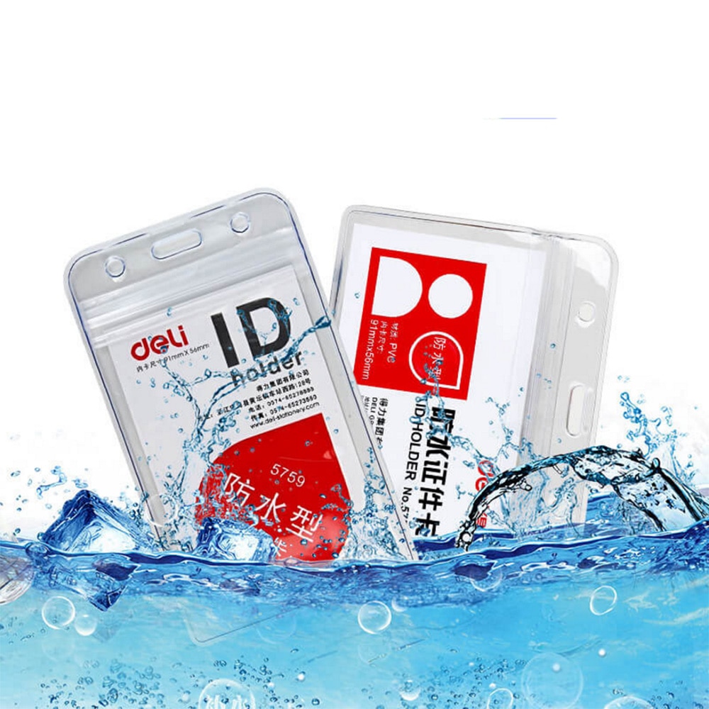 Bulk 10pcs Water Resistance Clear PVC ID Card Holder ID Badge Holder Name Sleeve Exhibition Shell Office school entrance Case