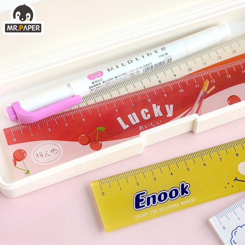 Señor papel, 8 diseños de 15cm, regla de Color acrílico para aperitivos, reglas para dibujo DIY multifunción para niños, estudiantes, oficina, escuela, papelería