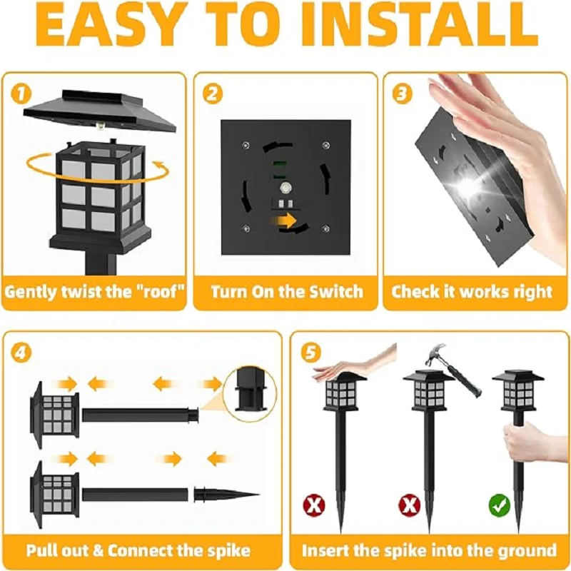 LED Solar Tuinpad Verlichting - IP65 Waterdicht - Decoratie voor Tuin, Pad, Oprit, Terras