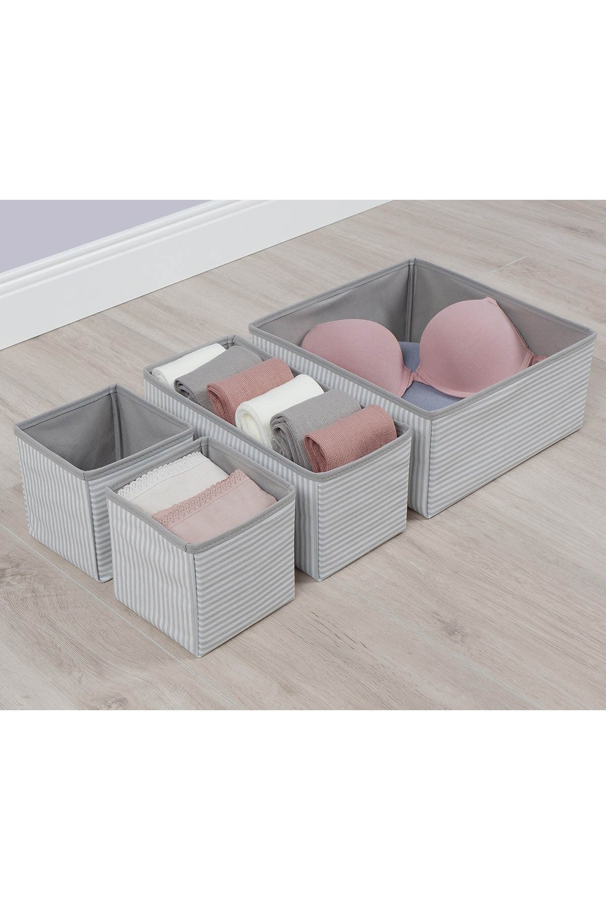 Storage Drawers Fabric Storage Organizer Drawers for Cabinet 4 Piece Organizer Box Kitchen Desktop Organizer