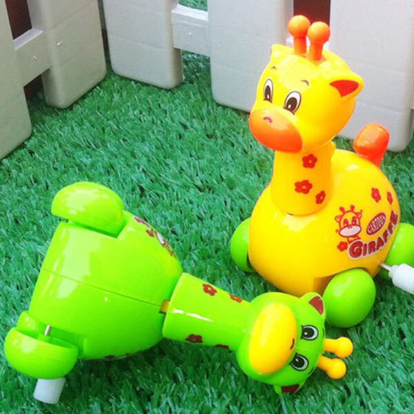 Børn sjovt urværk legetøj baby drenge giraf løbende urværk foråret legetøj genfødt baby vind op legetøj til børn