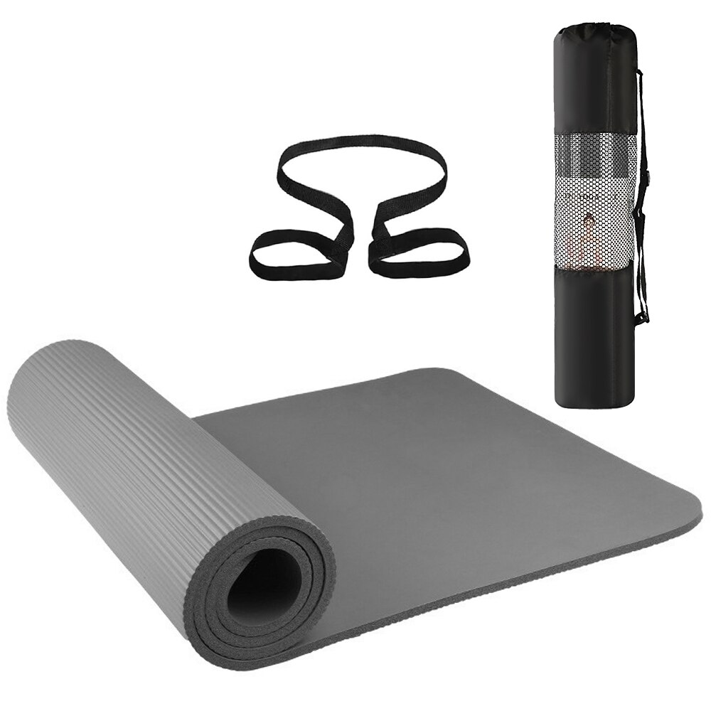 Non-slip Yoga Mat - 72x24 Inch - Eco-friendly Fitness Pilates Gym Mat - Storage Bag & Carry Sling Included: Gray