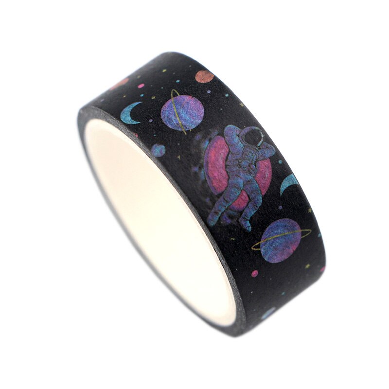 CA330 Starry Sky Astronaut tape sticker 15mm X 5m Catoon kids stationery tapes space washi tape DIY decals planet masking tapes