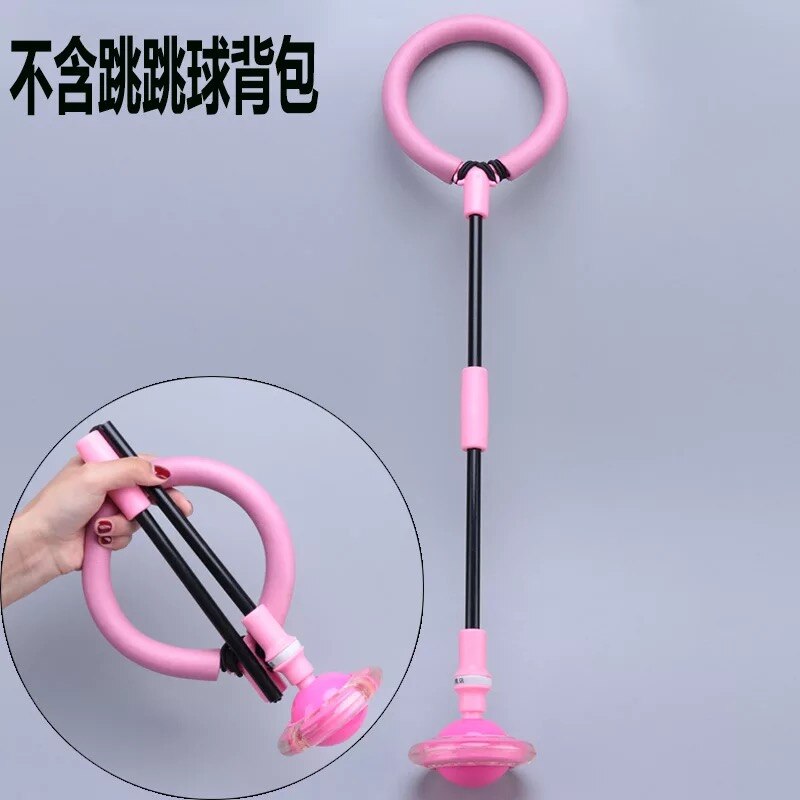 LED-Blitz Rad Überspringen Seil Einzel Fuß Springen Ball freundlicher Erwachsene ÜSpund Spielzeug Fitness glühend Sport Springseil: Rosa(foldable)