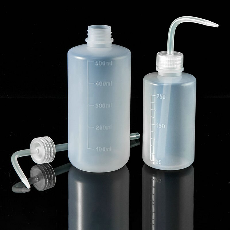 2pcs/Lot 250ml 500ml Plastic Curved Mouth Squeeze Washing Bottle Wash Bottle with Scale Lines Laboratory Supply Gardening