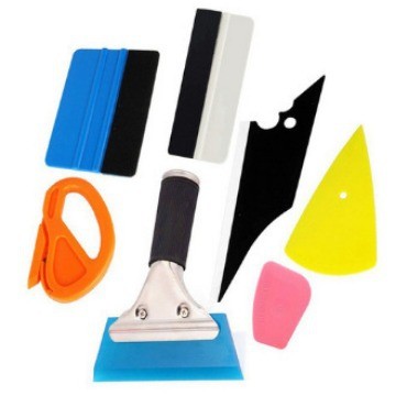 Car Wrapping Vinyl Tool Kit Automotive Film Application Tools Plastic Scraper Felt Squeegee Car Magnet Holder Safety Cutter: Orange