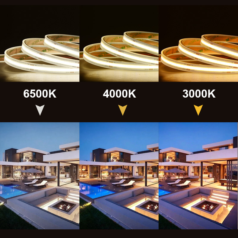 IP67 COB LED Strip Light Waterproof LED Tape 480 LEDs/m High Density Flexible Ribbon 3000K 4000K 6500K RA90 Led Lighting DC24V