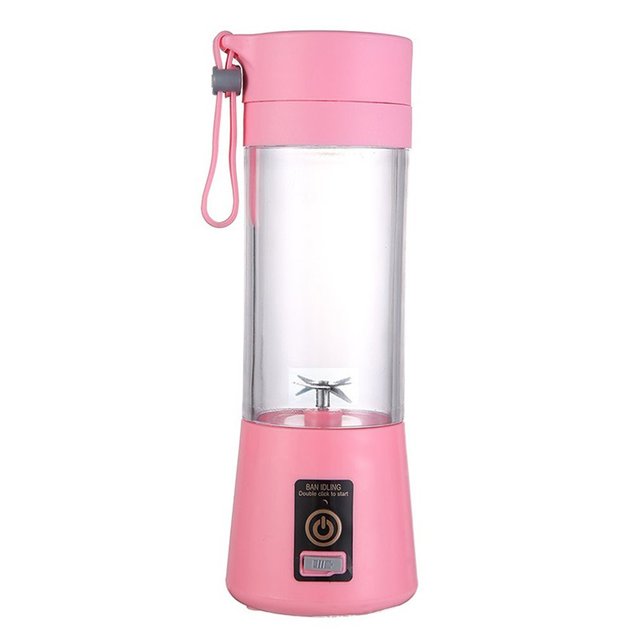 6 Blade Blender USB Mixer Electric Orange Juicer Machine Smoothie Blender Mini Food Lemon Squeezer Juice Press Extractor: pink