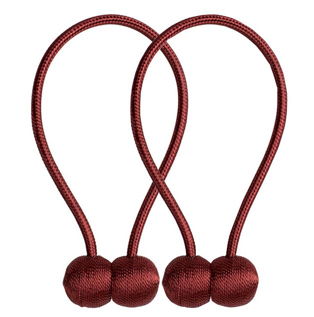 2 stuks magnetische parelbolgordijnbinders, gordijnbinders, gordijnroedes, gespen, clips, accessoires: Rood