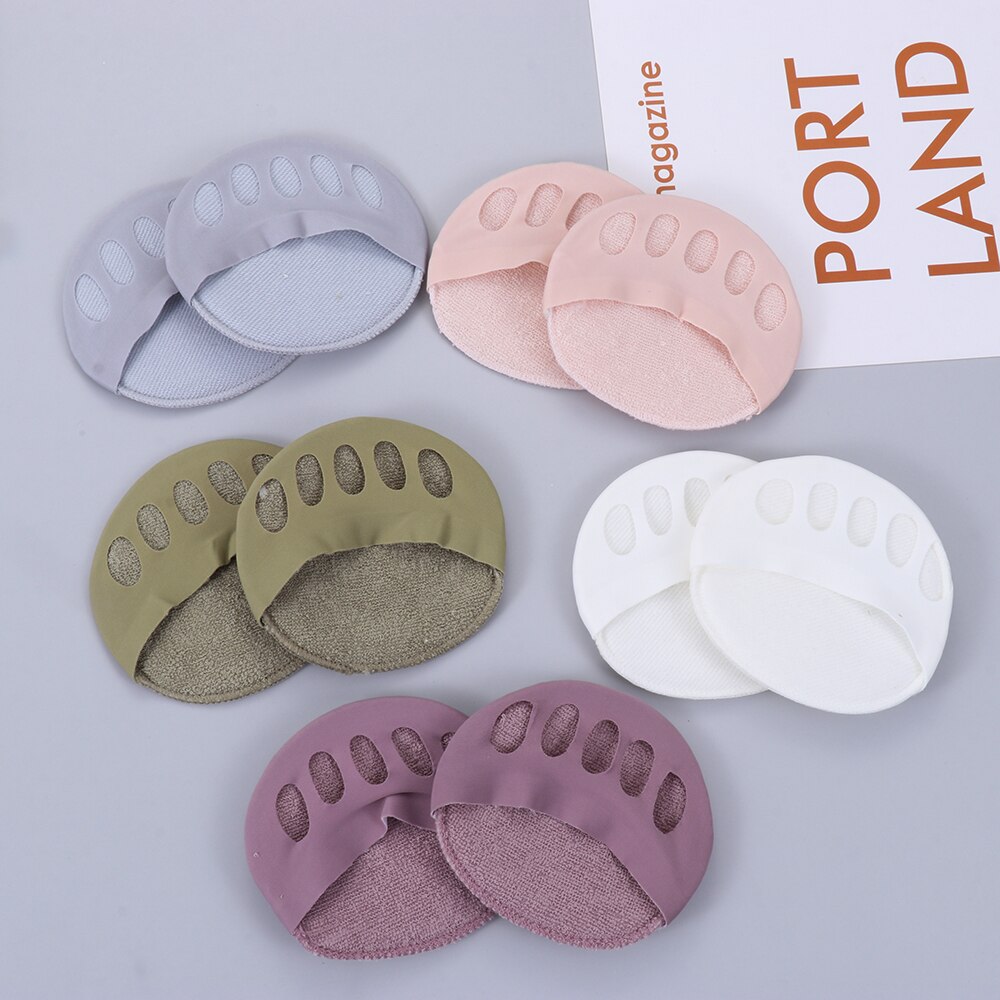 1 Paar Vijf Tenen Voorvoet Pads Voor Vrouwen Hoge Hakken Sportschoenen Half Inlegzolen Peds Liners Onzichtbare Shock Sokken Teen pad Inserts